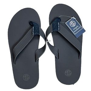 Simply Southern Leather Flip Flop Asphalt Gray Size Small 7.5/8.5